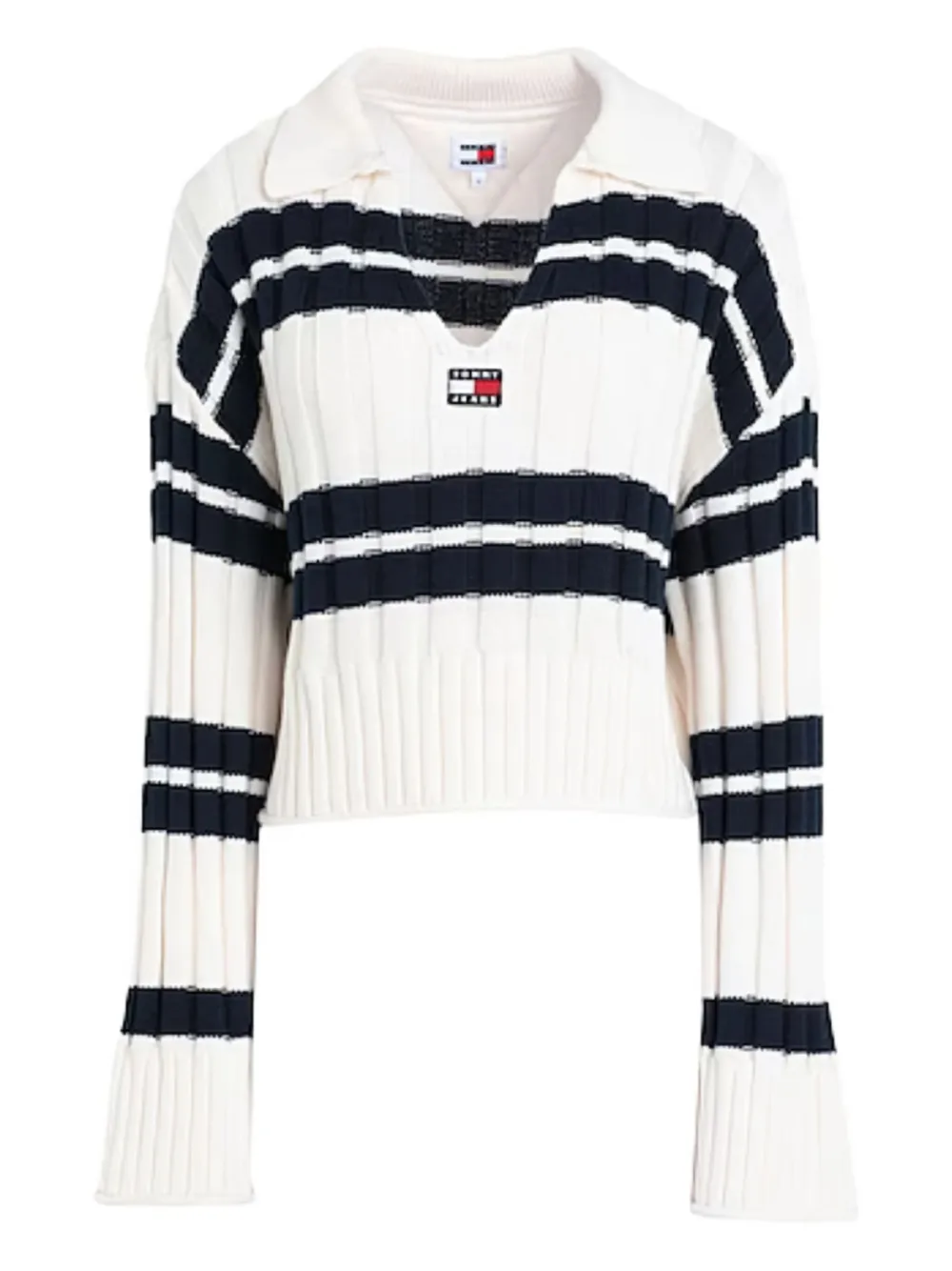Tommy Jeans ストライプ プルオーバー - ホワイト Tommy Jeans ストライプ プルオーバー - ホワイト