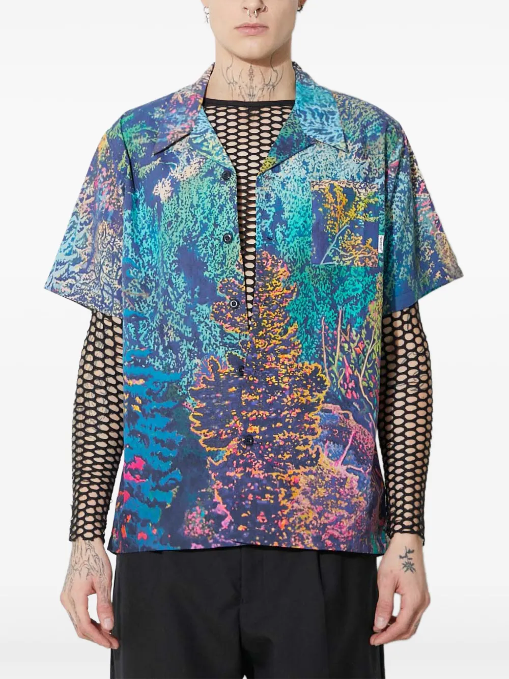 Billionaire Boys Club Overhemd met print en korte mouwen Blauw