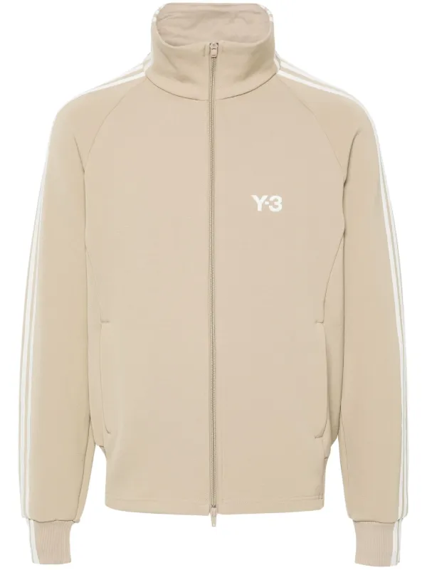 Y-3 3-Stripes Logo zip-up Sweatshirt | Neutrals | FARFETCH AZ