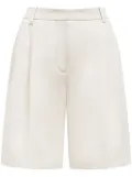 12 STOREEZ pleated linen shorts - Neutrals