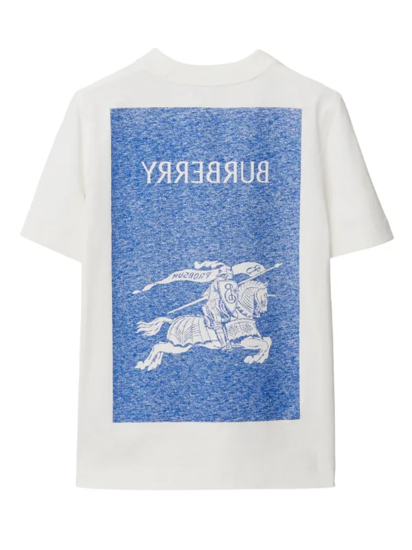 【関税・送料込】Burberry Equestrian Knight 長袖 Tシャツ Burberry Equestrian Knight-motif cotton T-shirt | REVERSIBLE