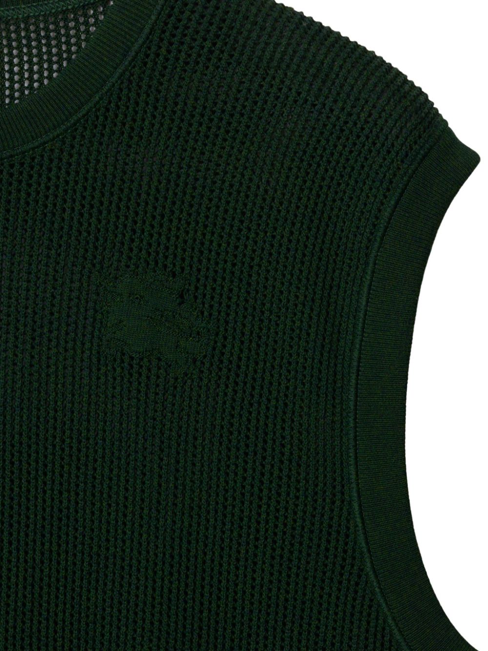 Shop Burberry Equestrian Knight Motif Mesh Vest In Green