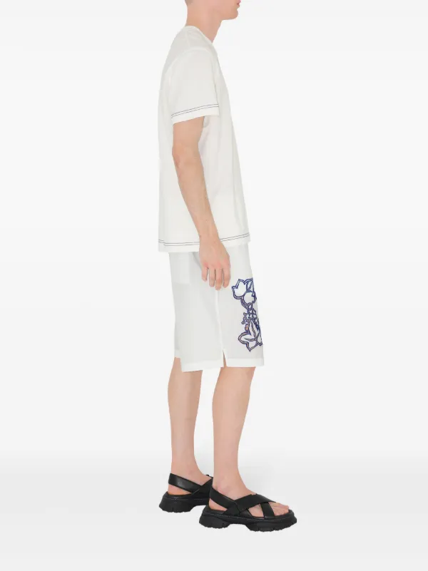 Burberry logo-embroidered Organic Cotton T-shirt | White