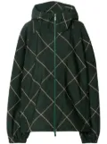 Burberry hooded check-print twill jacket - Green
