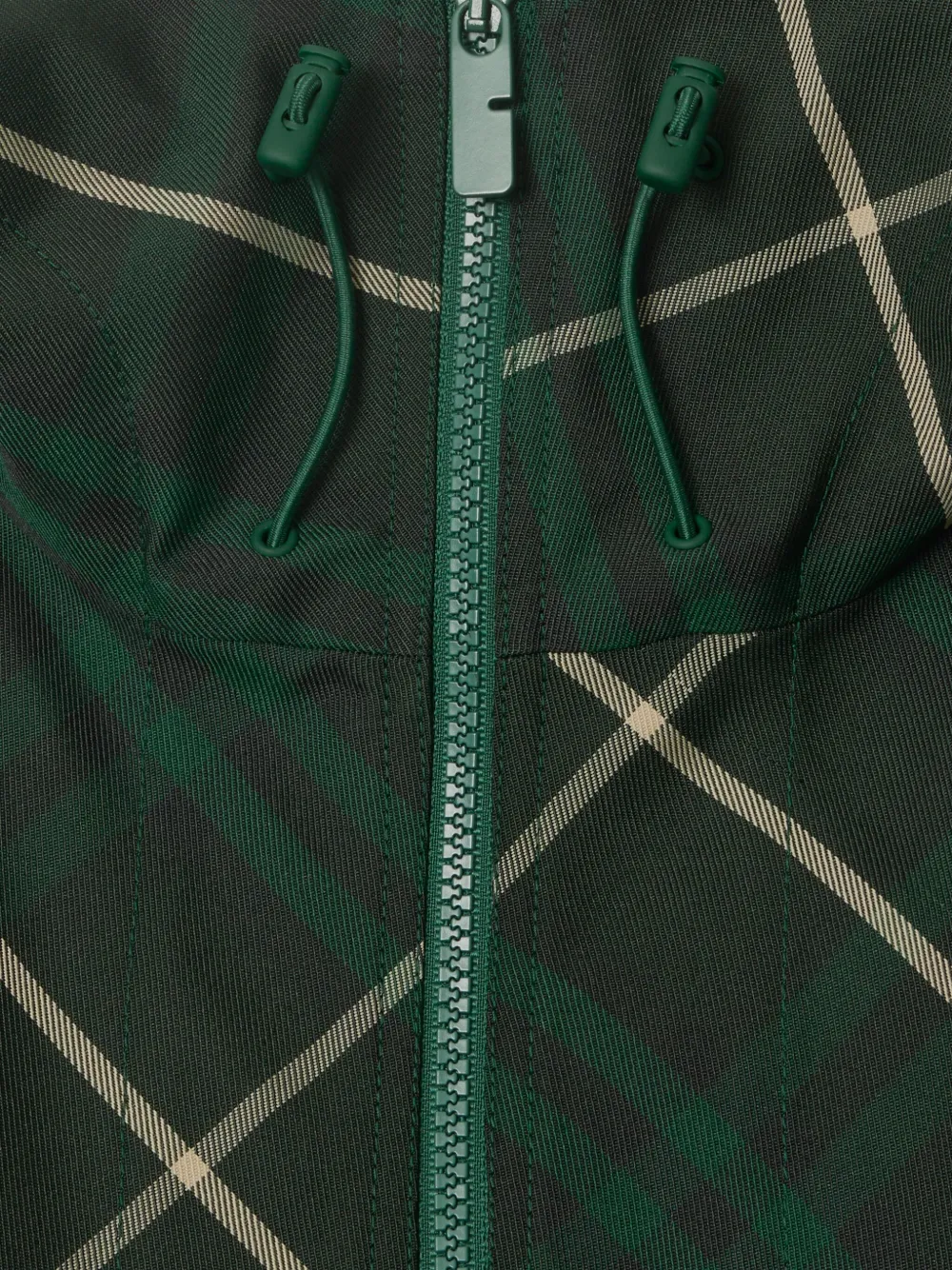 Burberry Geruit twill jack met capuchon Groen