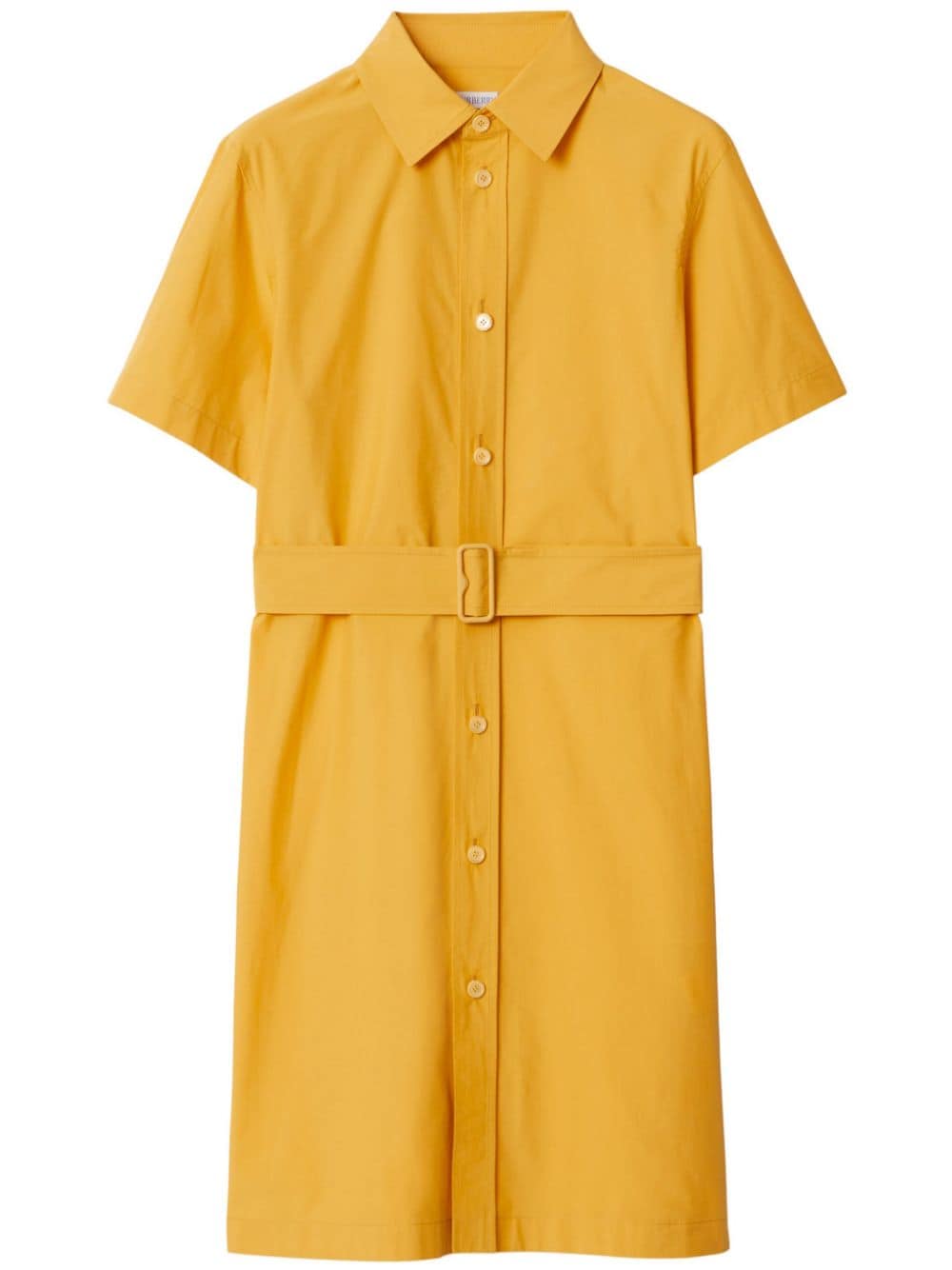 Burberry Embroidered-motif Cotton-blend Dress In Yellow