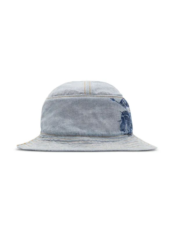 Burberry logo-print Denim Bucket Hat | Blue | FARFETCH