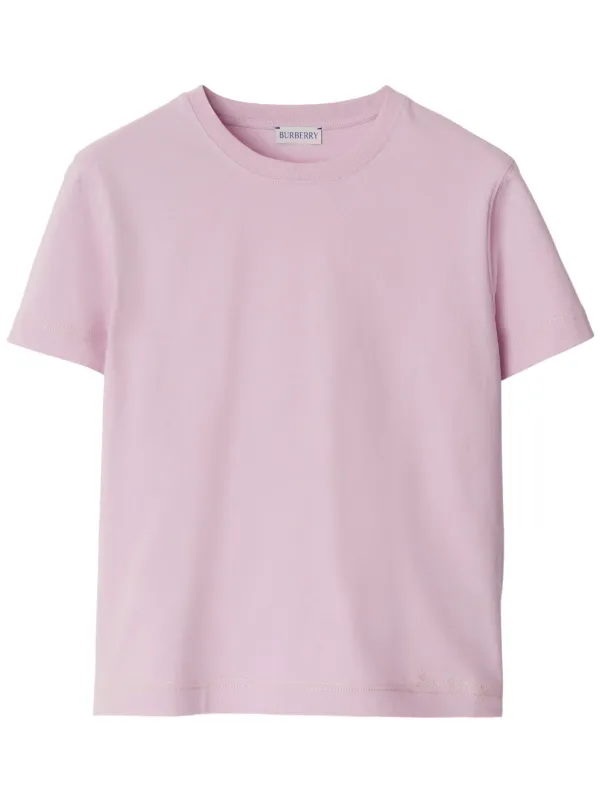 Burberry logo embroidered Cotton T shirt Pink FARFETCH IE