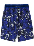 Burberry EKD-appliqué leaf-print shorts - Blue