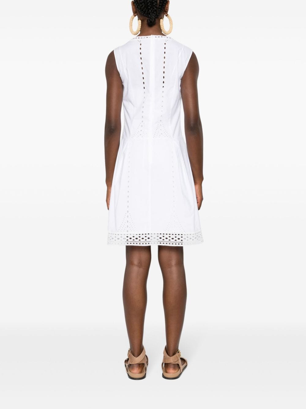 Shop Alberta Ferretti Broderie-anglaise Dress In White