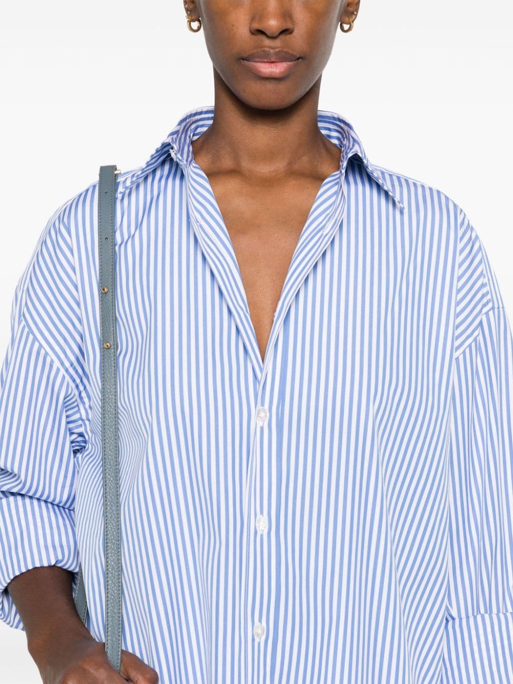 Shop Finamore 1925 Napoli Striped Cotton Shirt In Blue