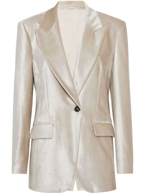 Brunello Cucinelli pearlescent-finish peak-lapel blazer Women