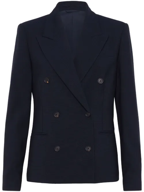 Blazer croisé à revers crantés - Brunello Cucinelli - Modalova