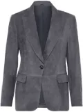 Brunello Cucinelli single-breasted suede blazer - Grey
