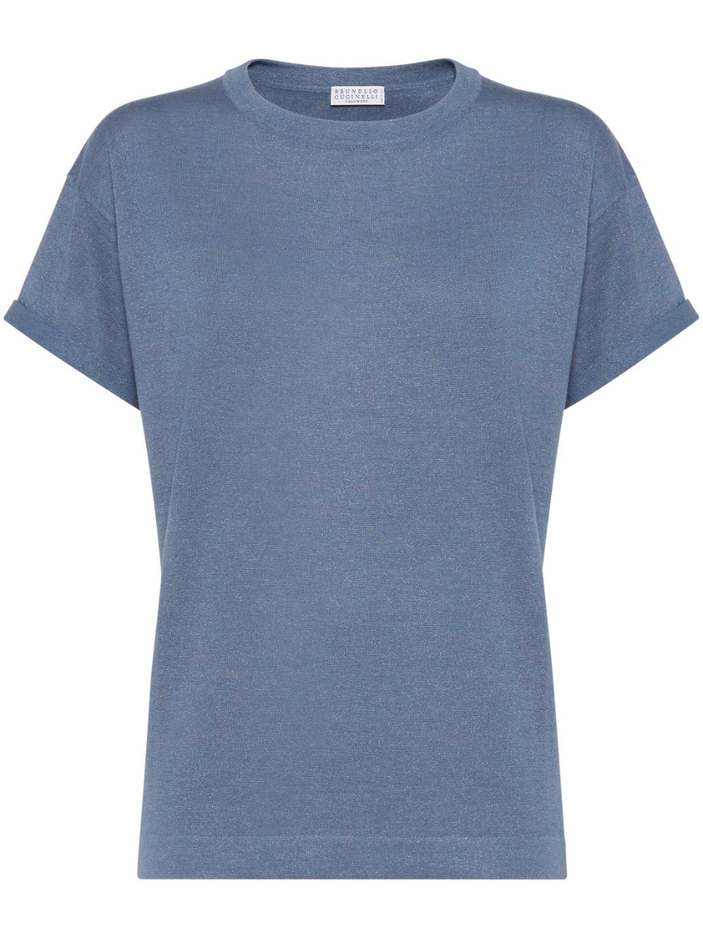 Brunello Cucinelli Cashmere-blend T-shirt In Blue