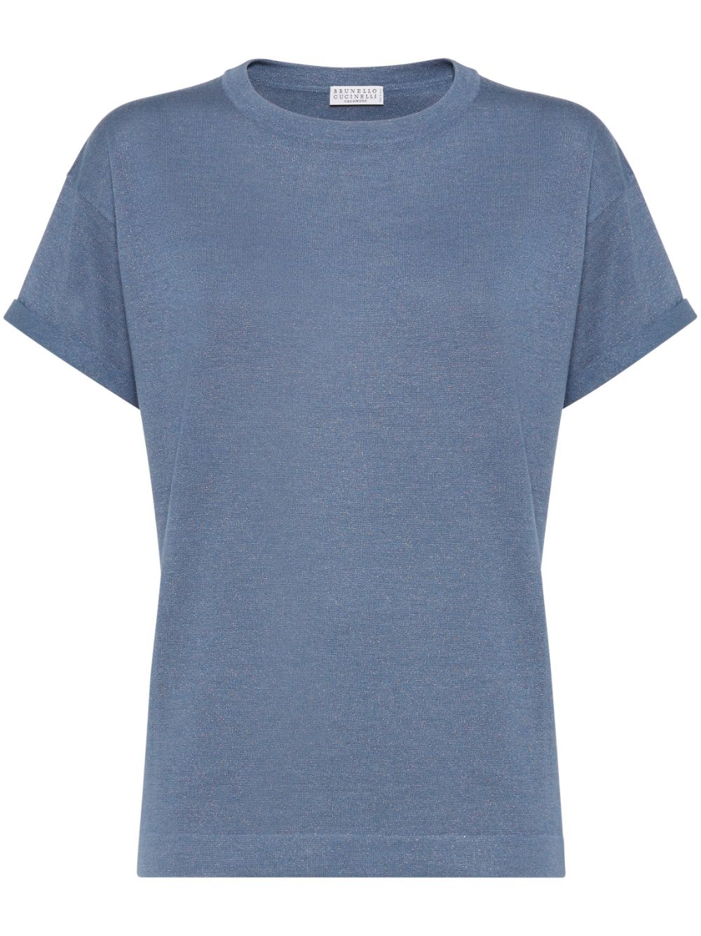 Shop Brunello Cucinelli Cashmere-blend T-shirt In Blue