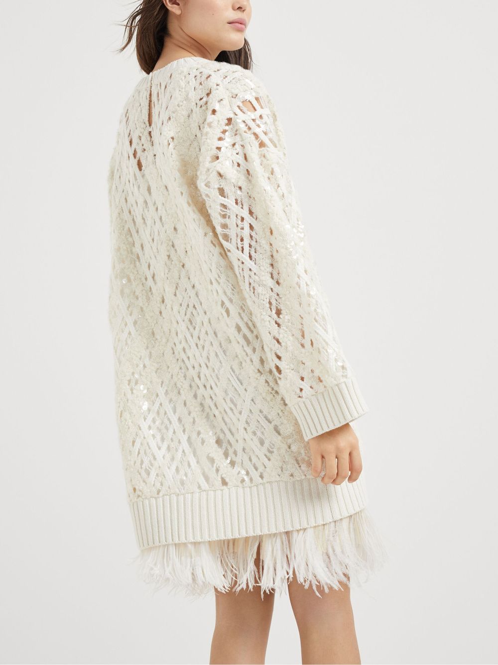 Brunello Cucinelli sequin-embellished cashmere dress Women