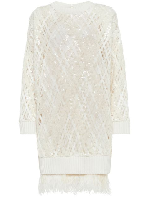 Brunello Cucinelli sequin-embellished cashmere dress Women