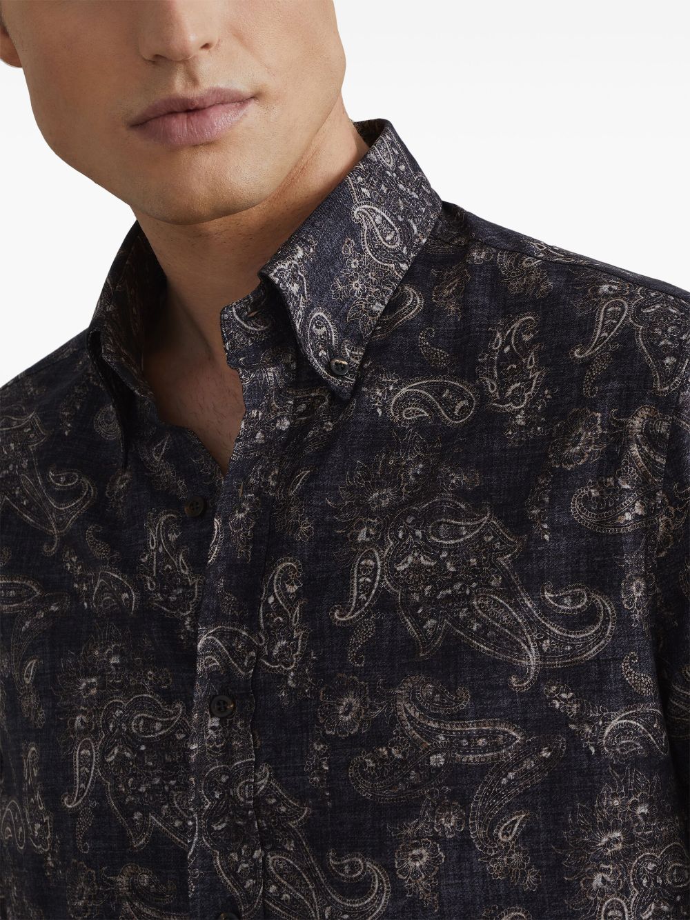 Where to find authentic Brunello Cucinelli jacquard patterned cotton shirt Men