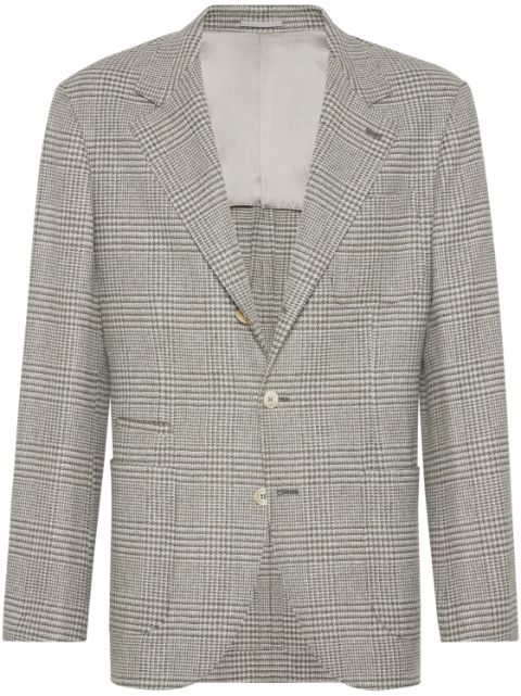 Brunello Cucinelli single-breasted checked blazer Men