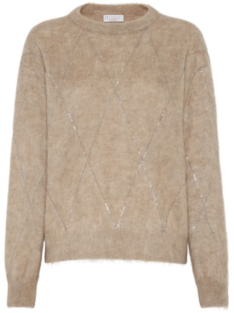 Brunello Cucinelli sequin-embellished knitted jumper Women