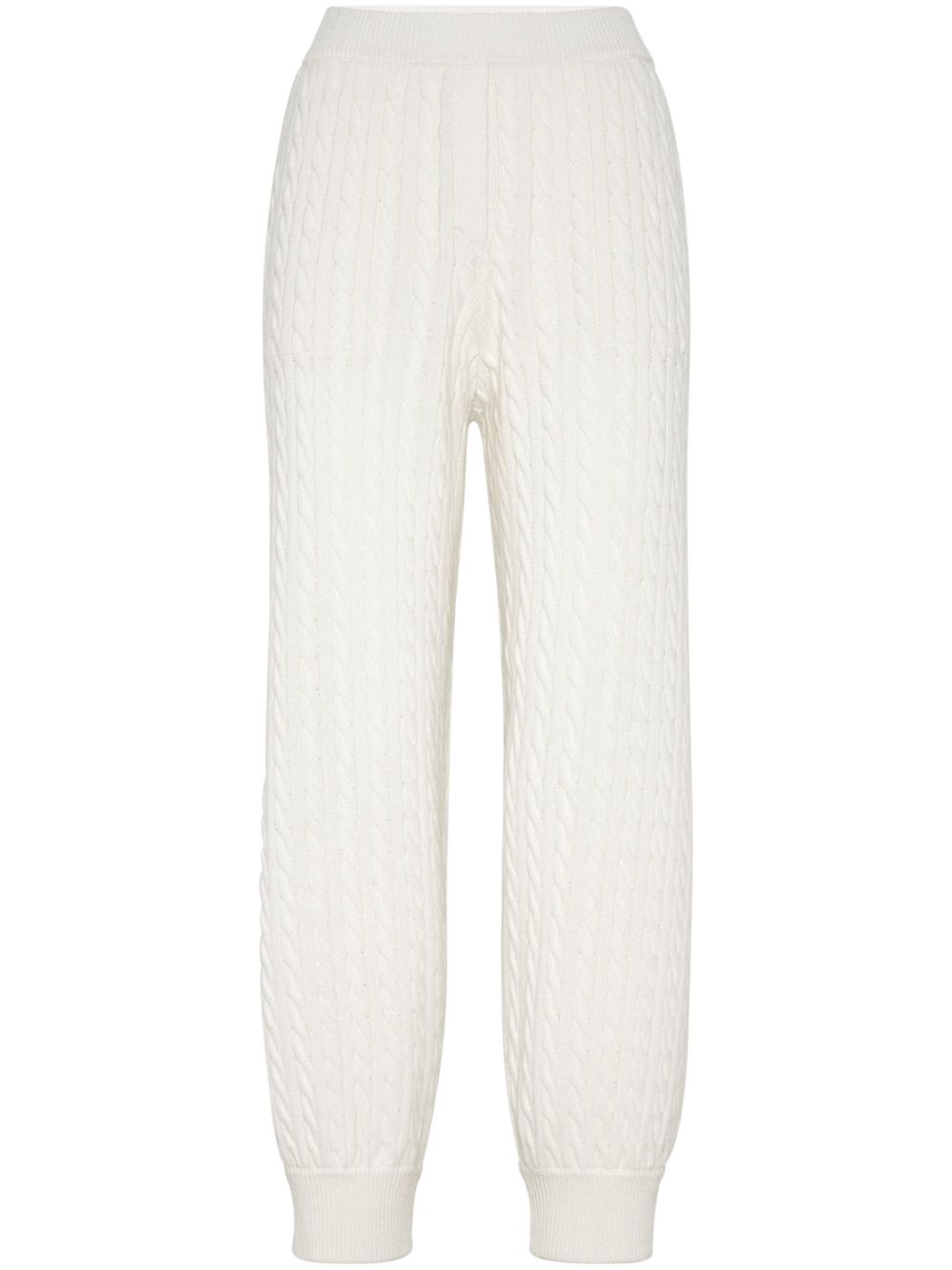 Brunello Cucinelli cashmere straight-leg trousers - White