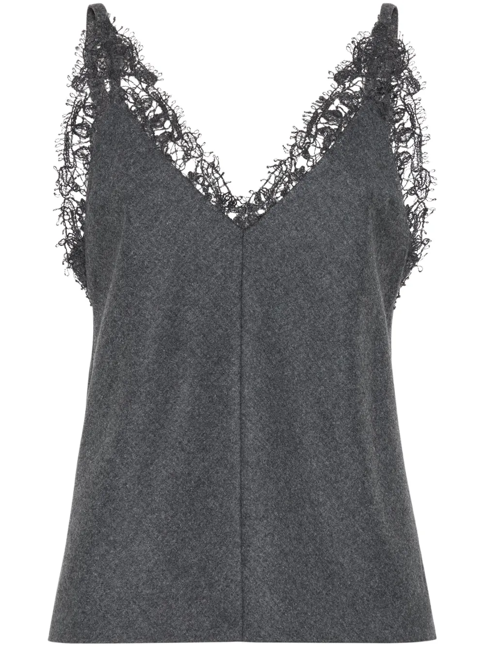 Brunello Cucinelli top con cuello en V | gris | Image 1