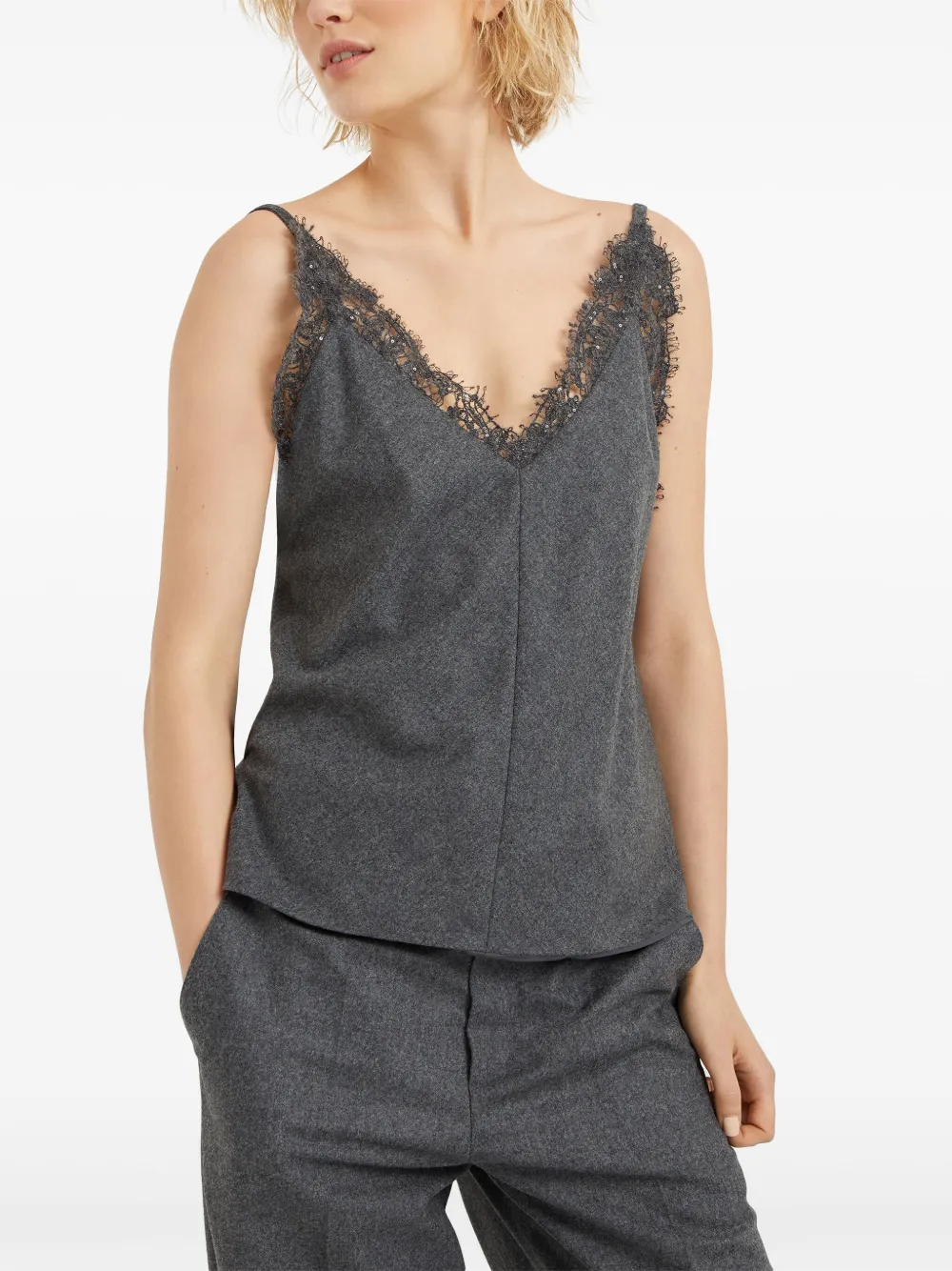 Brunello Cucinelli Wollen top Grijs