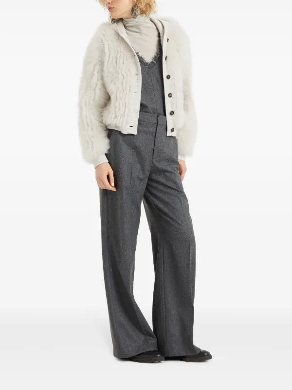 美品　Brunello Cucinelli グレー Vネック トップス L Brunello Cucinelli Vネック トップ | グレー | FARFETCH JP