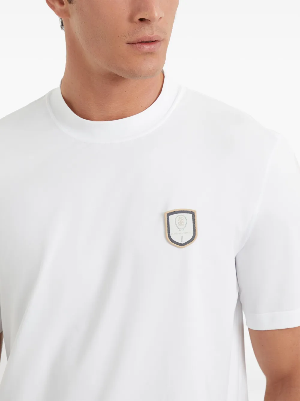 Brunello Cucinelli T-shirt met logopatch Wit
