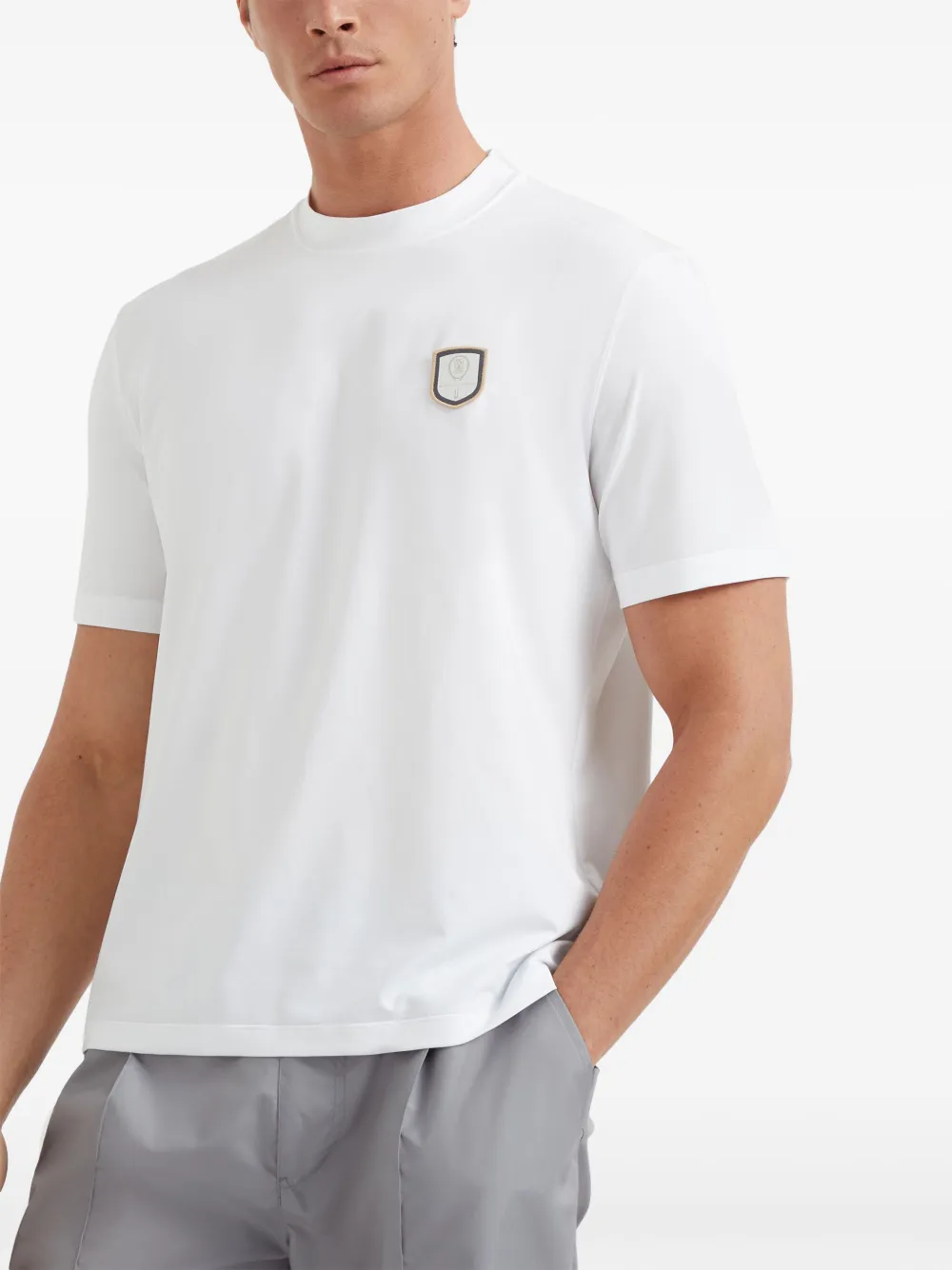 Brunello Cucinelli T-shirt met logopatch Wit
