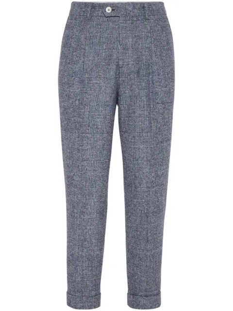 Brunello Cucinelli Prince of Wales-check pleated trousers