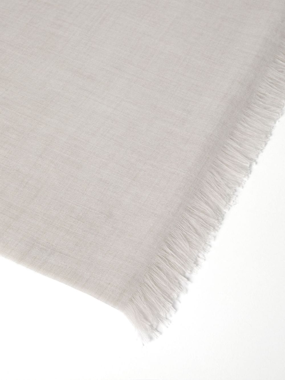 Shop Brunello Cucinelli Fringed Cashmere-silk Scarf In White