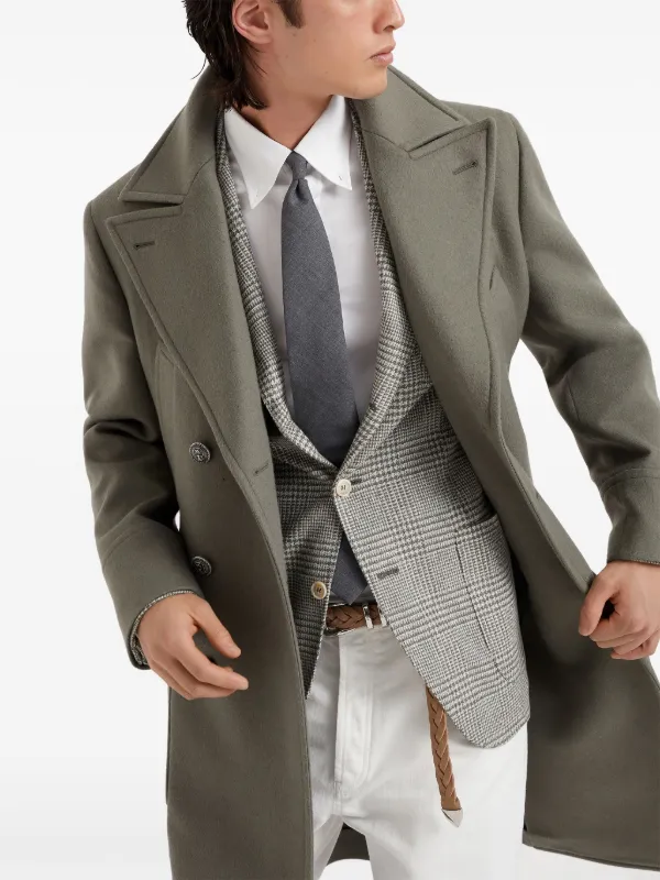 ジャケット BRUNELLO CUCINELLI WOOL DOUBLE-BREASTED JACKET Wool and cashmere jacket in beige - Brunello Cucinelli