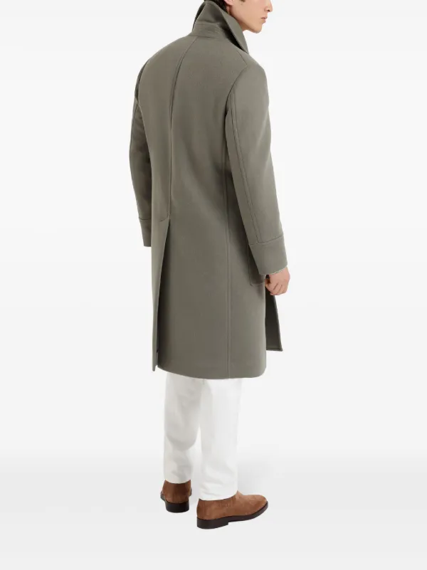 Brunello Cucinelli double-breasted Wool Coat | Green | FARFETCH
