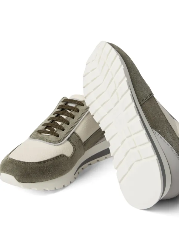 Brunello Cucinelli colour-block Panelled Trainers | Green