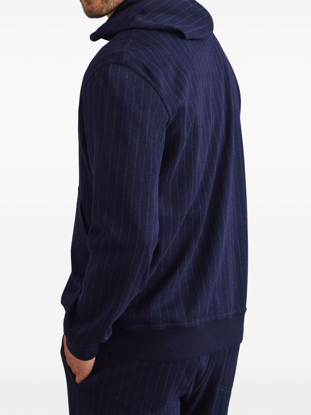 Brunello Cucinelli pinstriped zip-up hoodie Men