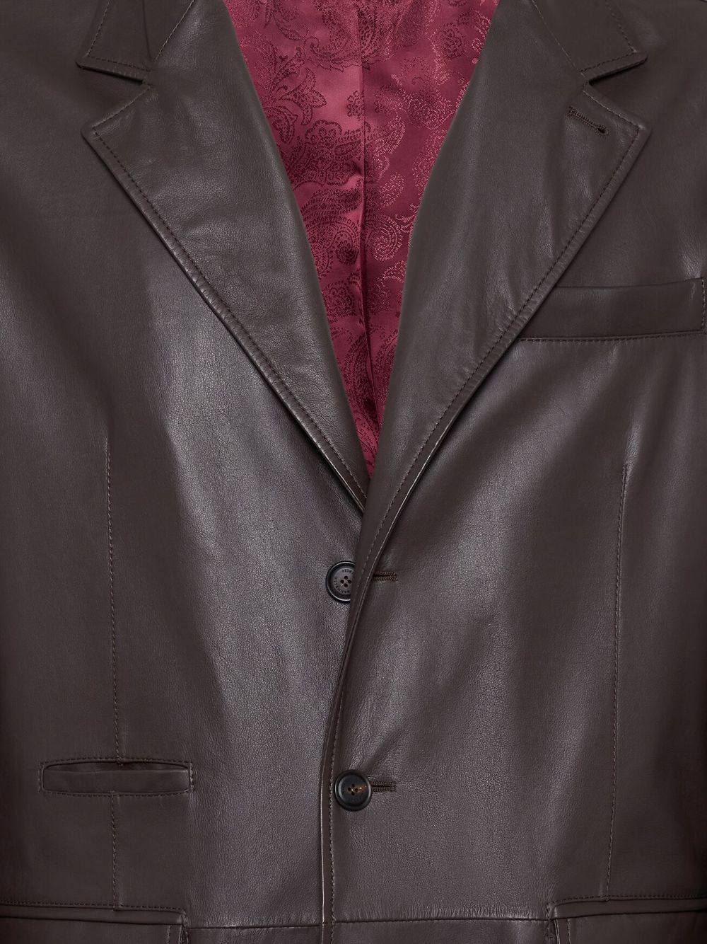 Brunello Cucinelli single-breasted leather blazer Men