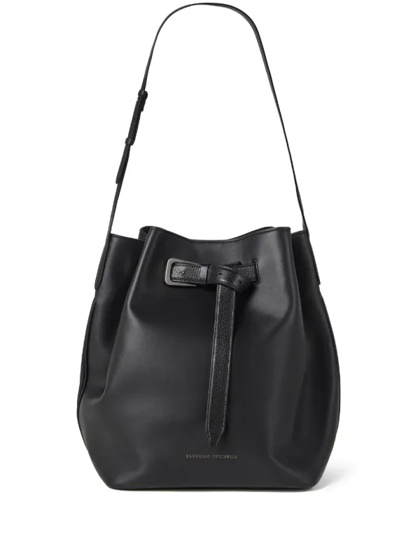 Brunello Cucinelli Large Sartorial Leather Bucket Bag Black FARFETCH IE