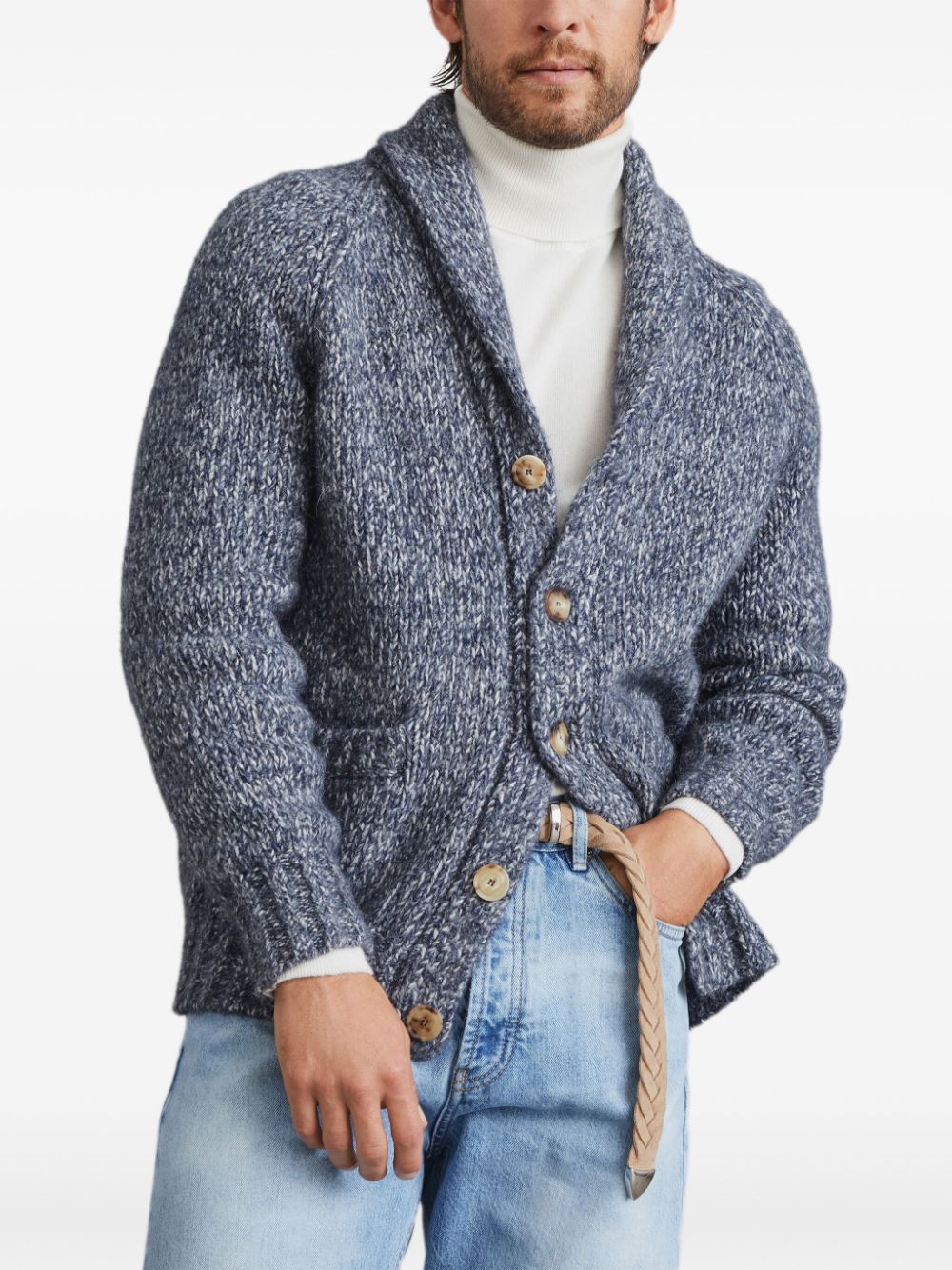 Brunello Cucinelli melange-effect button-up cardigan Men