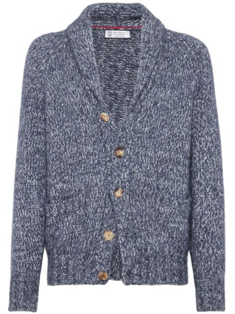 Brunello Cucinelli melange-effect button-up cardigan Men