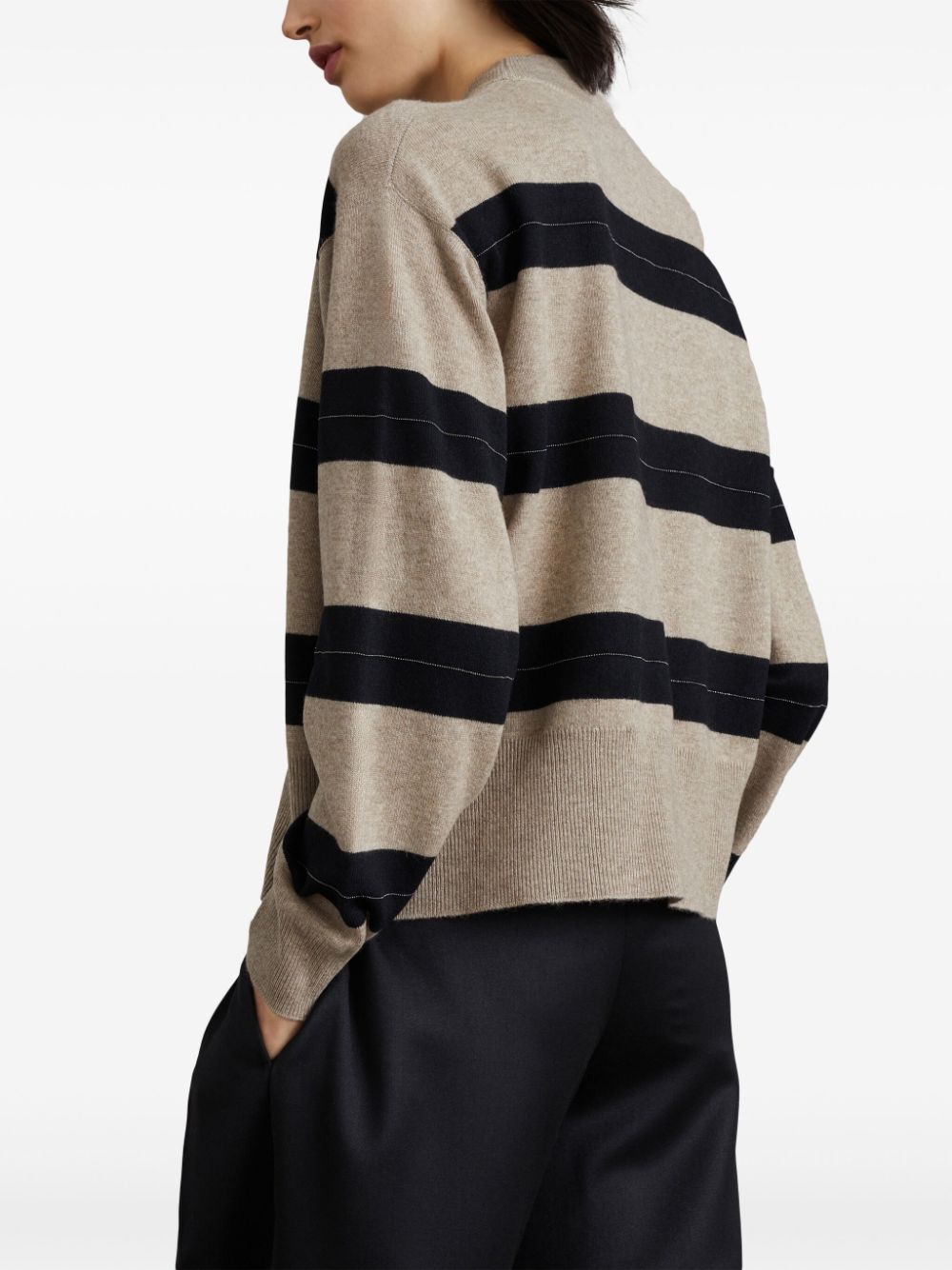 Brunello Cucinelli striped mock-neck jumper Women