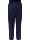 Brunello Cucinelli drawstring-waistband wool tapered trousers - Blue