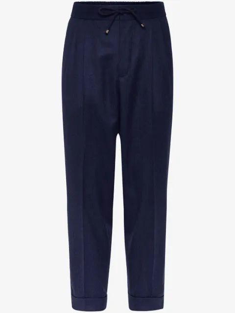 Brunello Cucinelli pantalones tapered con cordones