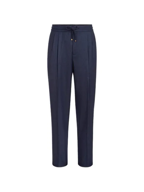 Brunello Cucinelli drawstring-waistband wool tapered trousers