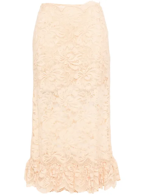 Rabanne corded-lace midi skirt