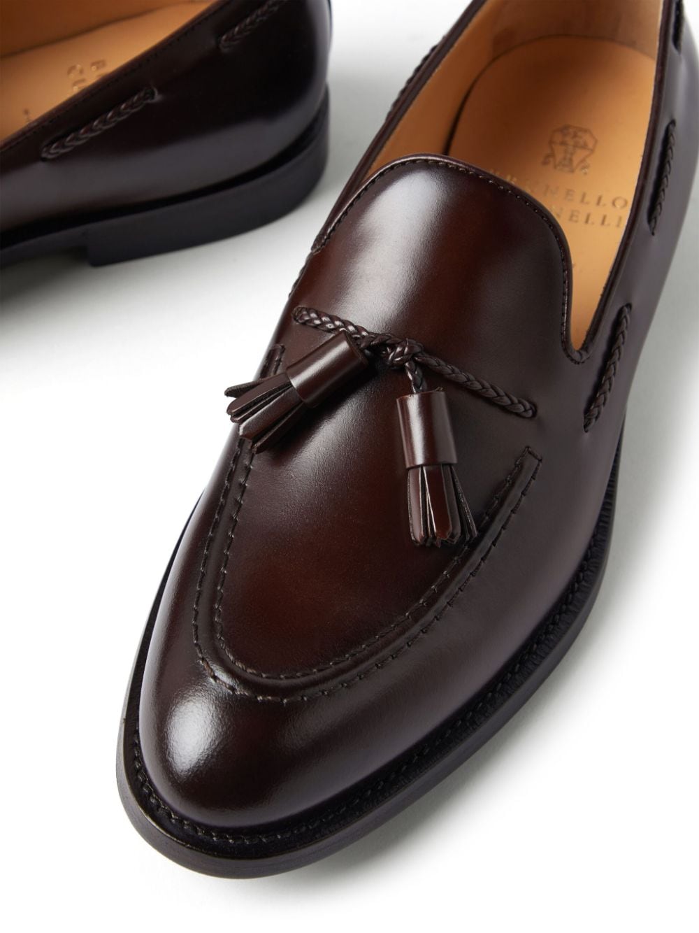 Shop Brunello Cucinelli Tassel-detail Loafers In Brown