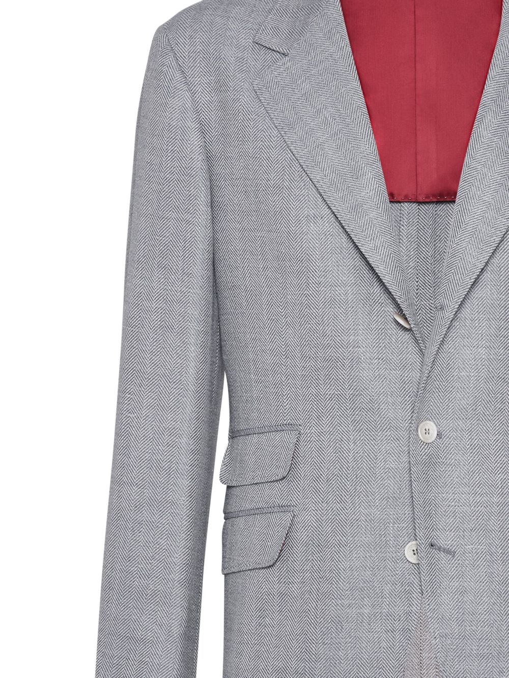 Brunello Cucinelli single-breasted herringbone blazer Men