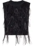 Brunello Cucinelli feather-detailing sleeveless top - Black