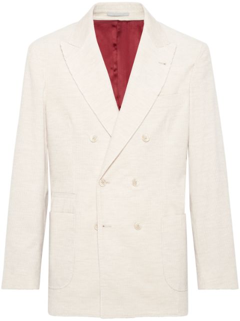 Brunello Cucinelli double-breasted corduroy blazer Men